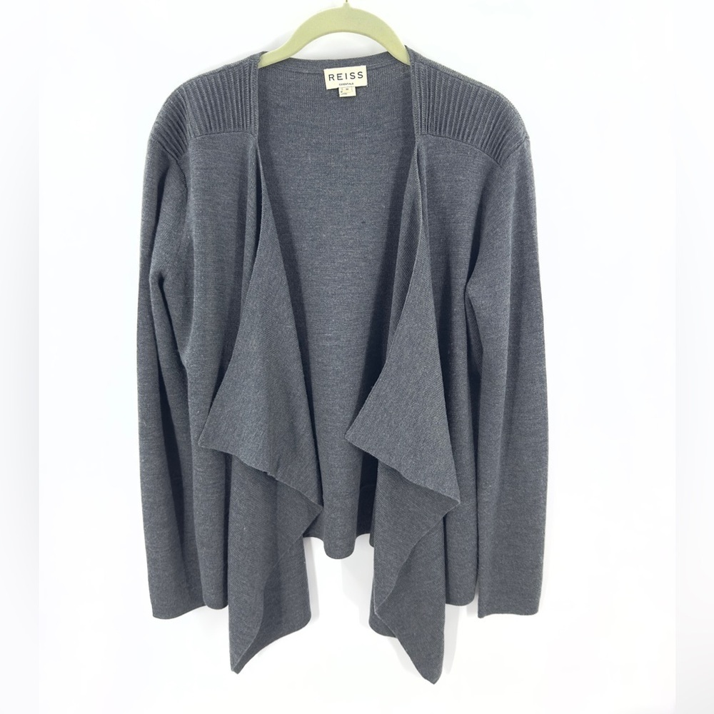 Reiss Emily Cardigan Sweater Womens Medium Merino Wool Blend Soft Luxury Capsule